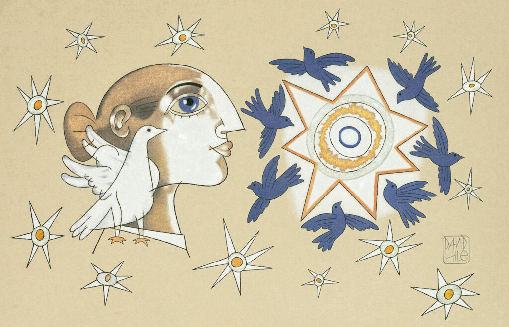 "The Ornithologist Dream" drawing by David Hile