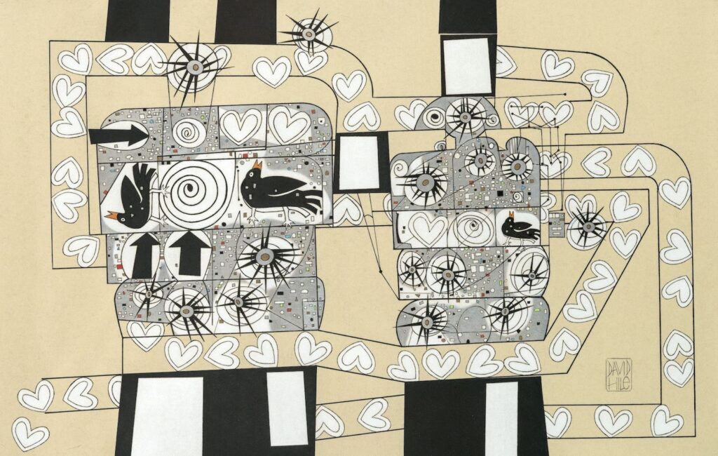"Love Corp" drawing by David Hile